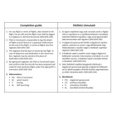   FEDÉLZETI NAPLÓ Vitorlázó Repülőgéphez, 1 darab  (motoros, segédmotoros, motor nélküli)