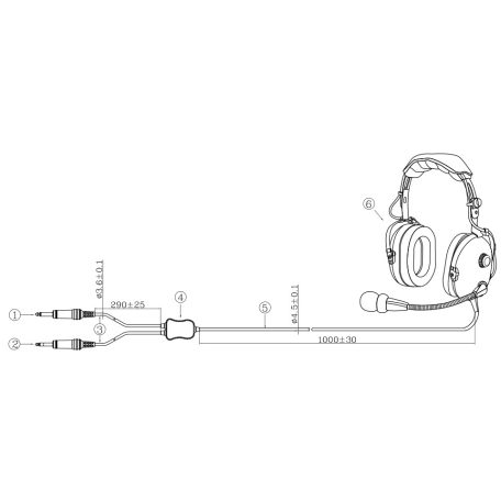 Passive airplane headphones GA FLAY AP - 100 