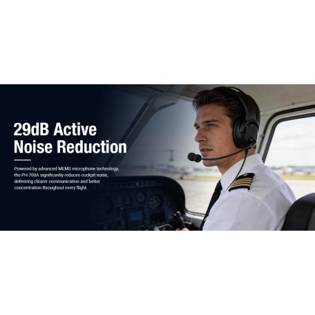 Raytalk PH-700A ANR + BT repülőgépes pilóta fejhallgató