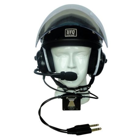 Active noise-canceling flight headset helmet