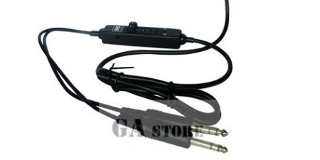 Aircraft Headphone Cable, Stereo - Volume Control + Audio Cable 3.5 Jack