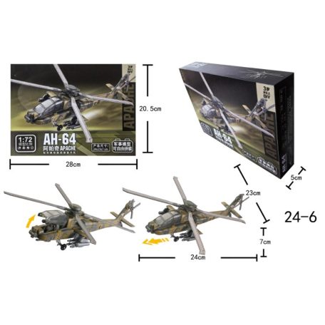 AH64, műanyag építőelem makett, 24-6