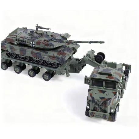 M1070 + LEOPARD 2A7  harckocsi , műanyag építőelem makett, 1:72 25-10