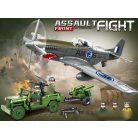 P-51 MUSTANG + JEEP Löveggel, Repülőgép építő játék, 98306